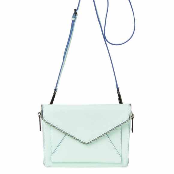 NWT $225 Rebecca Minkoff 'Marlowe' Mini Saffiano Leather Crossbody in Green! - Picture 1 of 5